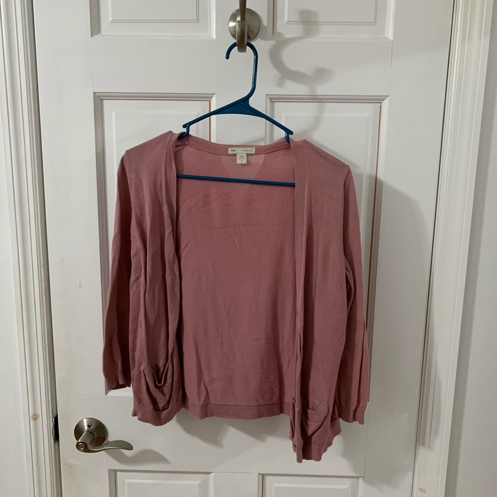 Pink Quarter-Length Lightweight Sweater